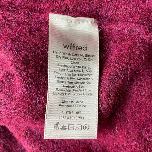 Wilfred Lorin Sweater Funnel Neck Long Dolman Sleeves Sz S Magenta Aritzia - Picture 11 of 12